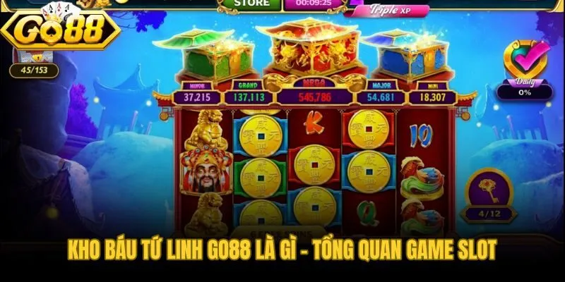 Kho báu Tứ Linh Go88 với bảng quay 5×3 cùng 25 paylines cố định